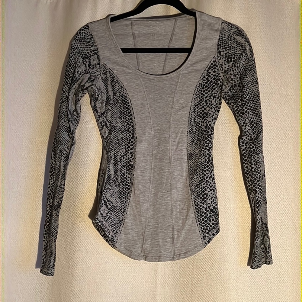 Leopard print grey lululemon long sleeve shirt